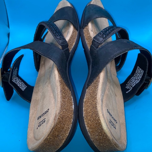 EARTH ORIGINS WOMEN BOSK BAYLEN BLACK LEATHER SLIDE SANDAL FLIP FLOP SIZE 8M - Picture 7 of 7